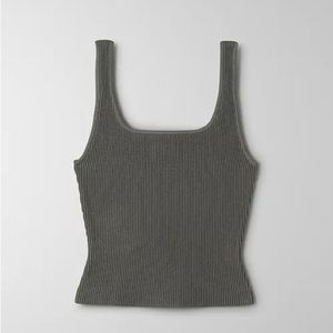 Aritzia Babaton Sculpt Knit Tank Pewter Grey